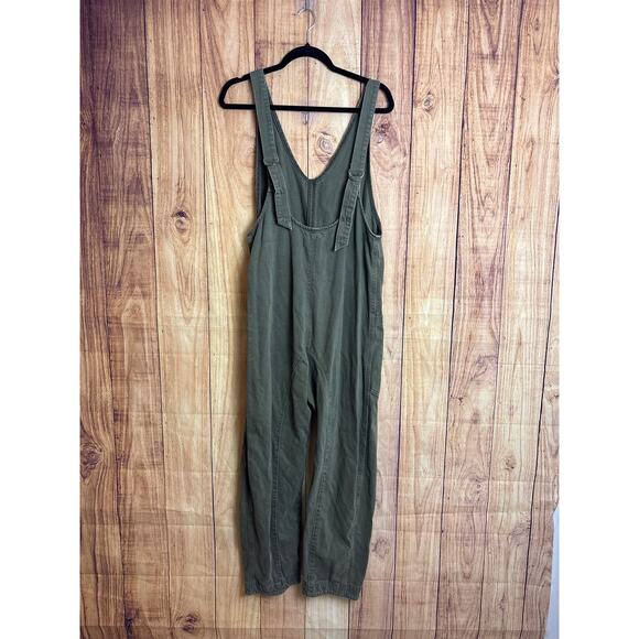 We The Free Oversized Jude Denim Overalls Olive Green Size XS - Picture 4 of 9